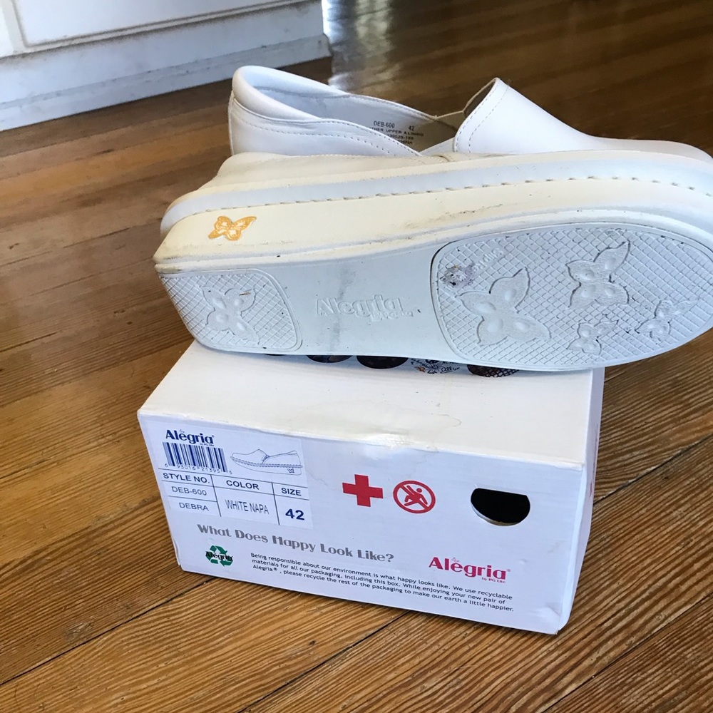 Algeria white leather clog, size 42